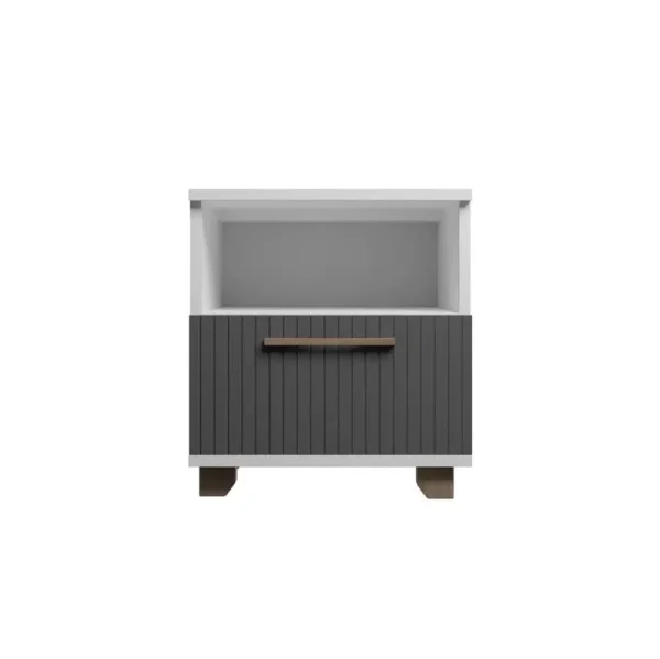 Тумба прикроватная Копенгаген с ящиком белый/серый графит Тумба прикроватная Копенгаген с ящиком белый/серый графит