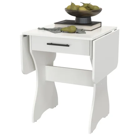 Стол обеденный раскладной с ящиком 6-02.120 белый