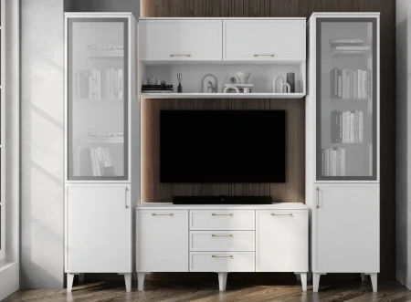 Пенал-витрина Толедо ТШ-1 белый