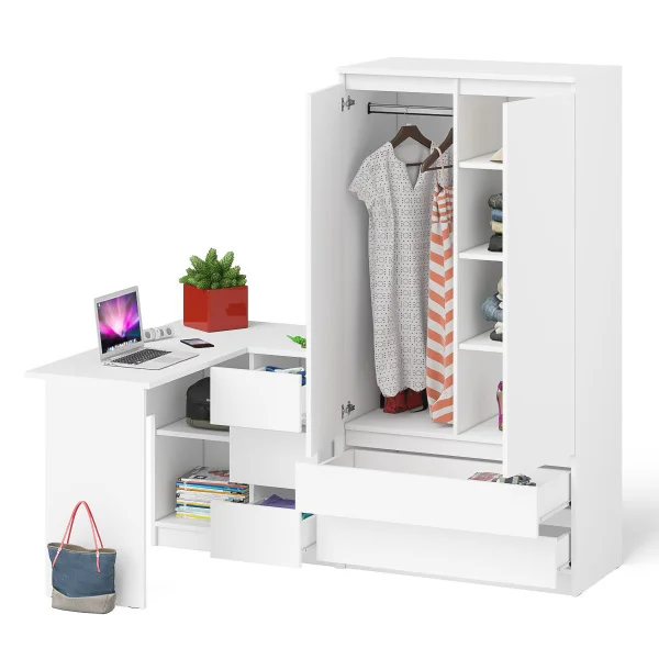 Комплект мебели Мори Стол компьютерный МС-16 + Шкаф МШ 900.1 белый