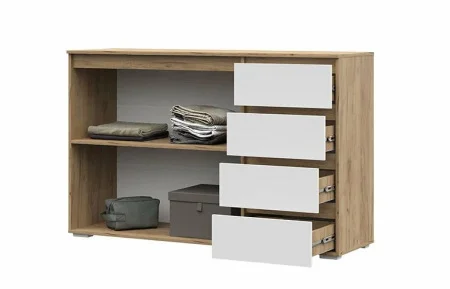 Комод Хелен КМ-06 дуб крафт золотой/белый