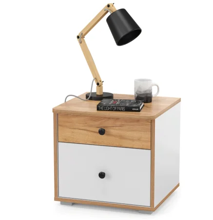 Тумба Вуди 13.287 белый премиум/дуб крафт золотой