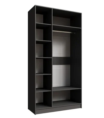 Шкаф Мадрид 1,2 с зеркалом графит серый