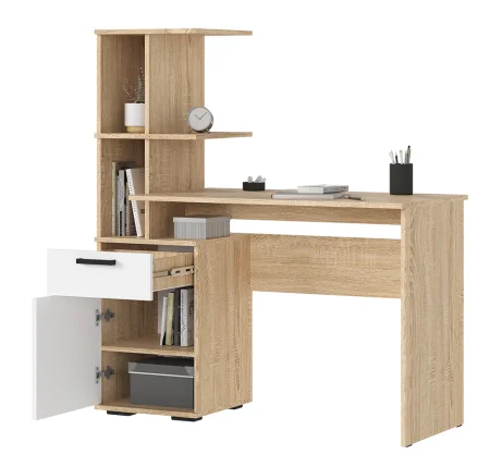 Стол письменный Санса СТ-01 дуб сонома/белый