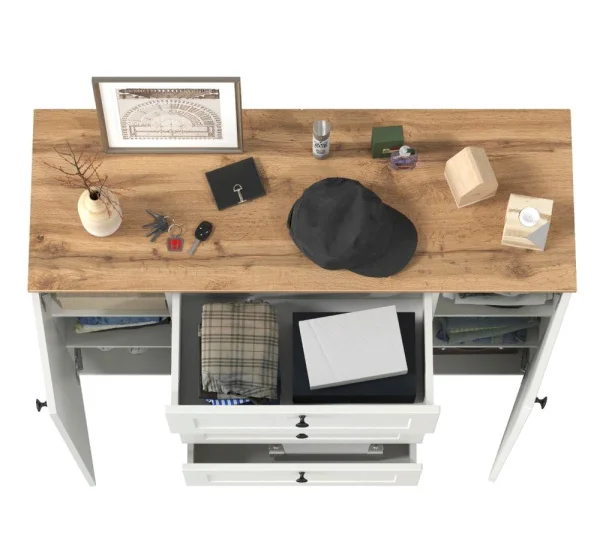 Комод Остин 16.221 белый шагрень/дуб крафт золотой Комод Остин 16.221 белый шагрень/дуб крафт золотой