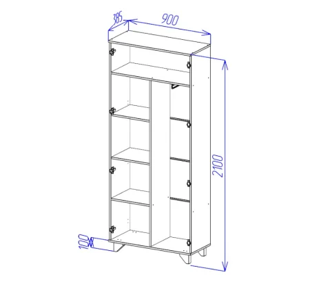 Шкаф Ньерд 900 дуб вотан/можжевельник