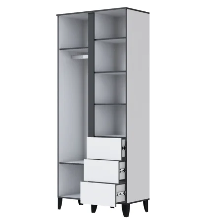 Шкаф Амара белый/серый графит