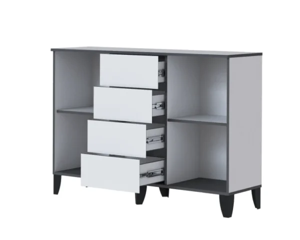 Комод Амара белый/серый графит Комод Амара белый/серый графит