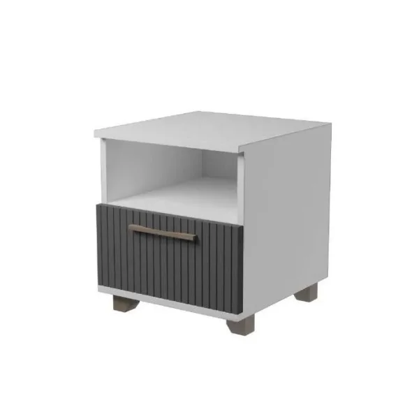 Тумба прикроватная Копенгаген с ящиком белый/серый графит Тумба прикроватная Копенгаген с ящиком белый/серый графит