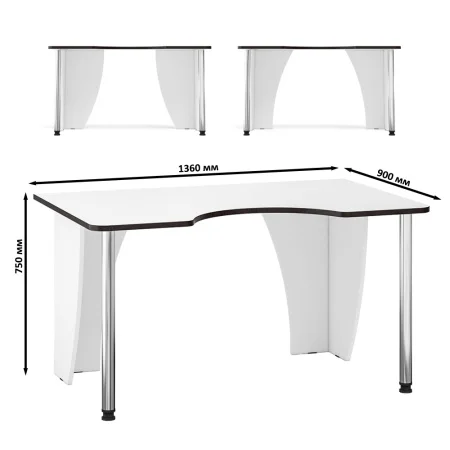 Стол для геймера СК-2 белый/кромка венге