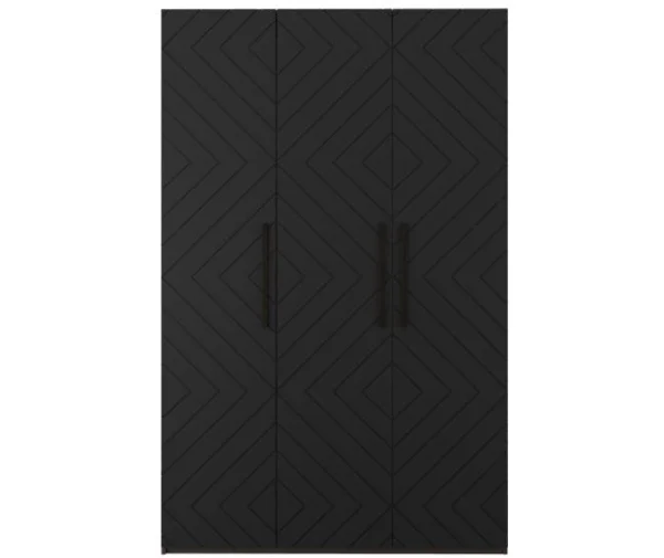 Шкаф 3-х створчатый Копенгаген венге/черный матовый