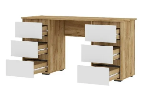 Письменный стол Хелен ПС-02 дуб крафт золотой/белый