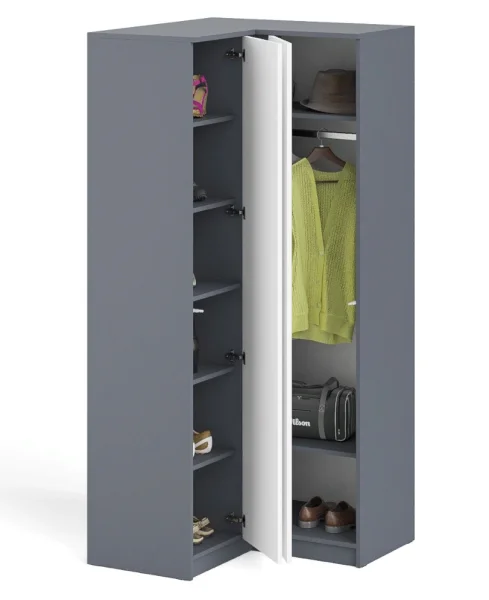 Угловой шкаф МШУ 960.1 графит/белый Угловой шкаф МШУ 960.1 графит/белый