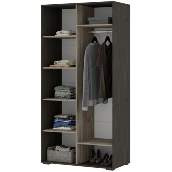 Шкаф 2-х створчатый Эдинбург ШК-02 железный камень/дуб крафт серый