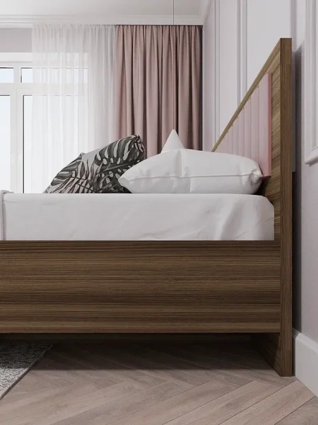 Кровать Роза 140 орех франклин/пудра скин тренто Кровать Роза 140 орех франклин/пудра скин тренто