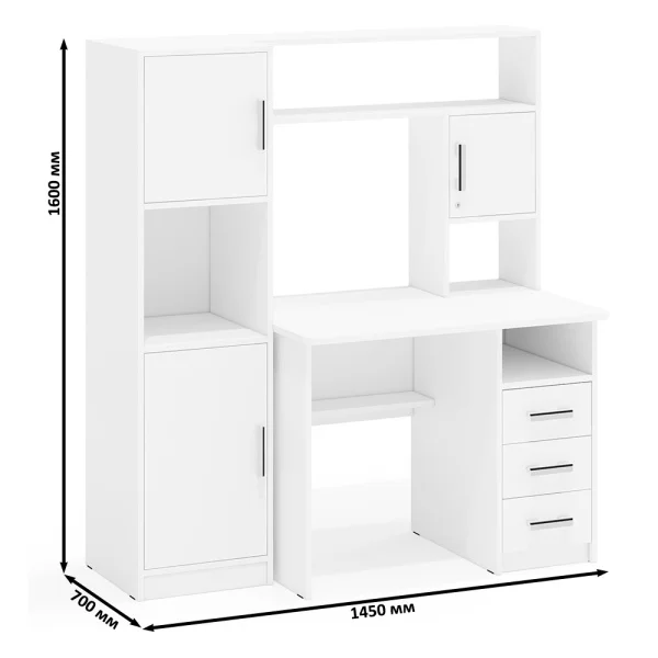 Компьютерный стол с пеналом СК-9 белый