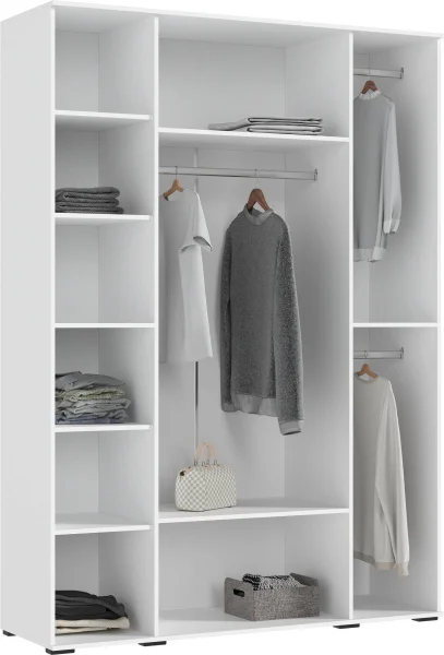 Шкаф 4-х створчатый Норд 1600 белый/белый глянец