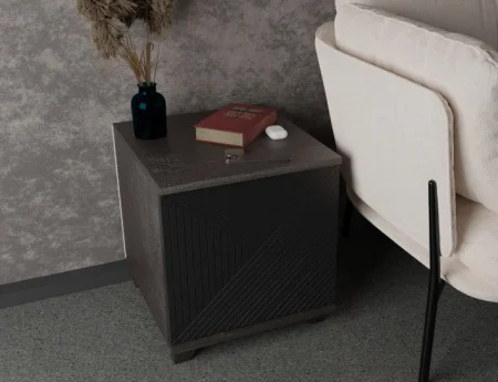 Тумба прикроватная со створкой Копенгаген венге/черный матовый