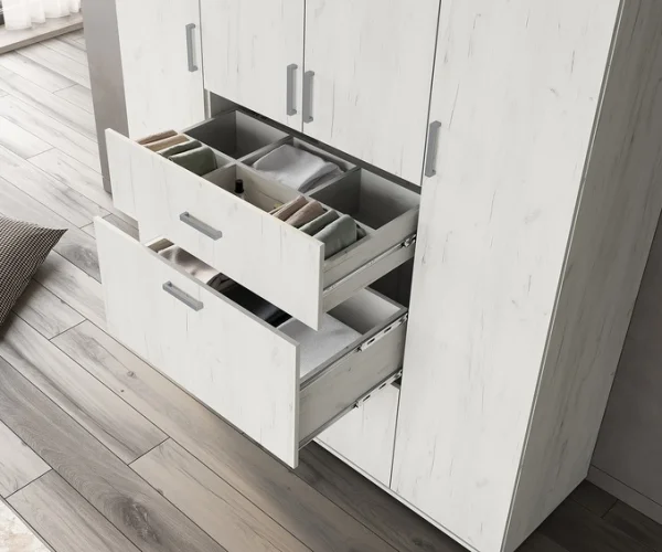 Шкаф Соло-3 (Нельсон ШК-03) дуб крафт белый