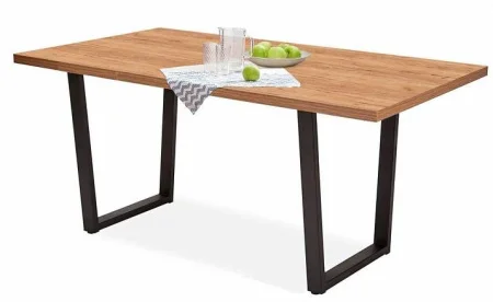 Стол обеденный Лофт дуб золотой/черный