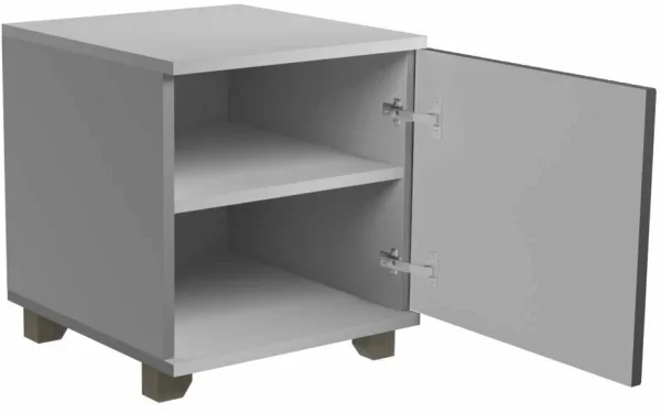 Тумба прикроватная со створкой Копенгаген белый/серый графит Тумба прикроватная со створкой Копенгаген белый/серый графит