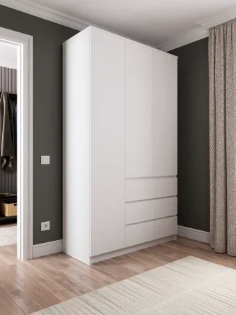 Шкаф трехдверный Мори МШ 1200.1 белый