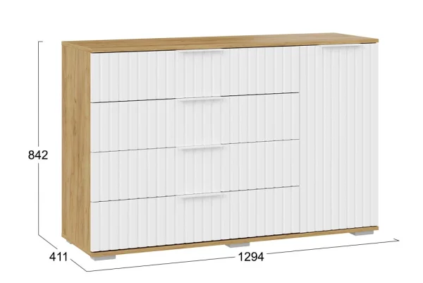 Комод комбинированный Хилтон дуб крафт золотой/белый матовый Комод комбинированный Хилтон дуб крафт золотой/белый матовый