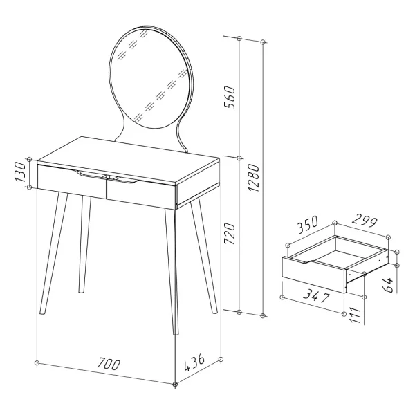 Трюмо 4-25915 дуб крафт серый/кашемир серый Трюмо 4-25915 дуб крафт серый/кашемир серый