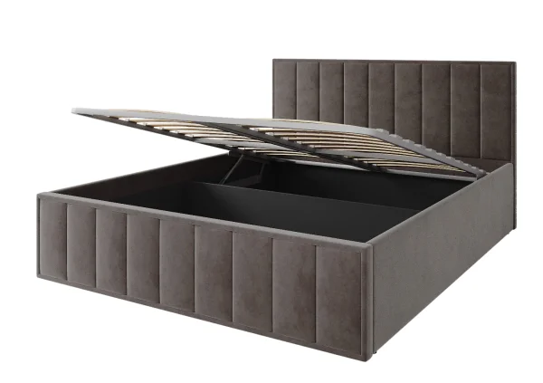 Кровать Лана 180х200 с подъемным механизмом, велюр шоколад Кровать Лана 180х200 с подъемным механизмом, велюр шоколад