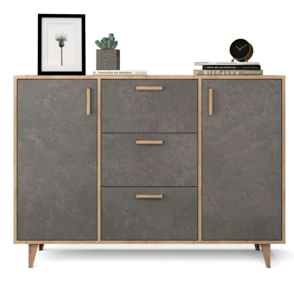 Комод Эго К-2 (НГ) дуб крафт золотой/камень темный Комод Эго К-2 (НГ) дуб крафт золотой/камень темный