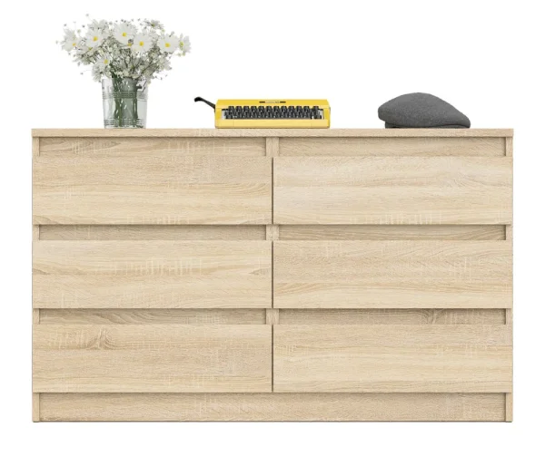 Широкий комод шесть ящиков МК 1200.6 дуб сонома Широкий комод шесть ящиков МК 1200.6 дуб сонома