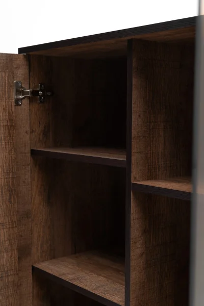 Стеллаж Копенгаген со стеклом дуб сандал/серый графит Стеллаж Копенгаген со стеклом дуб сандал/серый графит