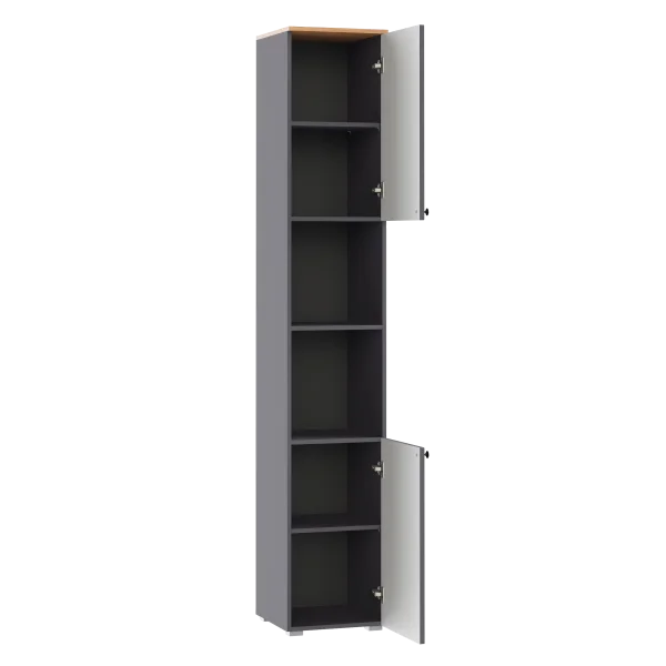 Стеллаж Остин 16.427 серый графит/дуб крафт золотой