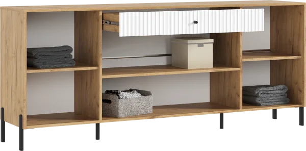 Комод Оливия (металл) дуб крафт/браш вайт Комод Оливия (металл) дуб крафт/браш вайт