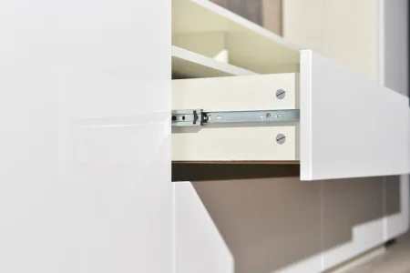 Румба 03.272 Шкаф комбинированный белый/белый глянец