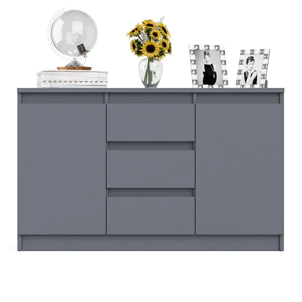 Комод-тумба три ящика и две дверки МК 1200.3 графит Комод-тумба три ящика и две дверки МК 1200.3 графит