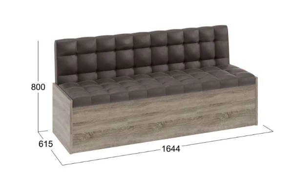 Скамья прямая Форест дуб сонома трюфель, кожзам коричневый Скамья прямая Форест дуб сонома трюфель, кожзам коричневый