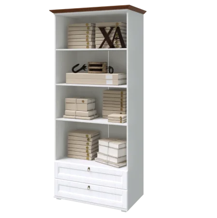 Шкаф 2-х створчатый со стеклом Валенсия белый