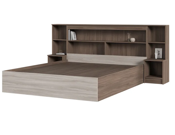 Кровать с прикроватным блоком Бася шимо темный/шимо светлый Кровать с прикроватным блоком Бася шимо темный/шимо светлый