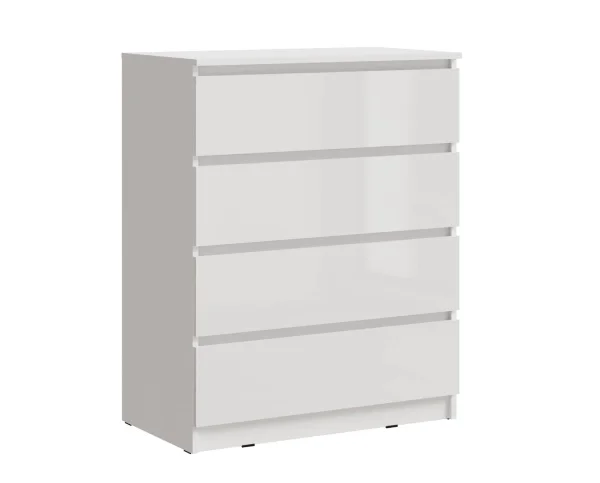 Комод Челси 800 (4 ящика) белый/белый глянец Комод Челси 800 (4 ящика) белый/белый глянец