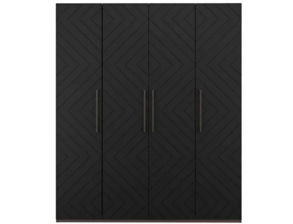 Шкаф 4-х створчатый Копенгаген венге/черный матовый
