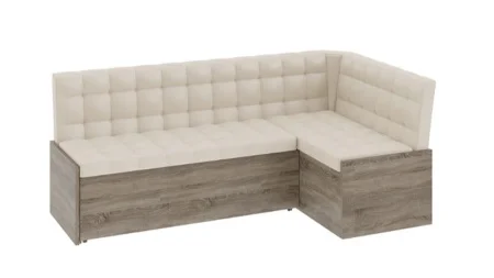 Скамья угловая Форест со спальным местом дуб сонома трюфель, кожзам бежевый