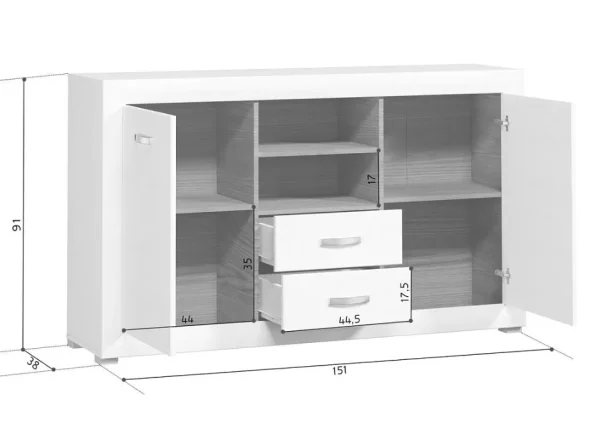 Тумба Мальта KOM2D2S лиственница сибирская/орех лион Тумба Мальта KOM2D2S лиственница сибирская/орех лион