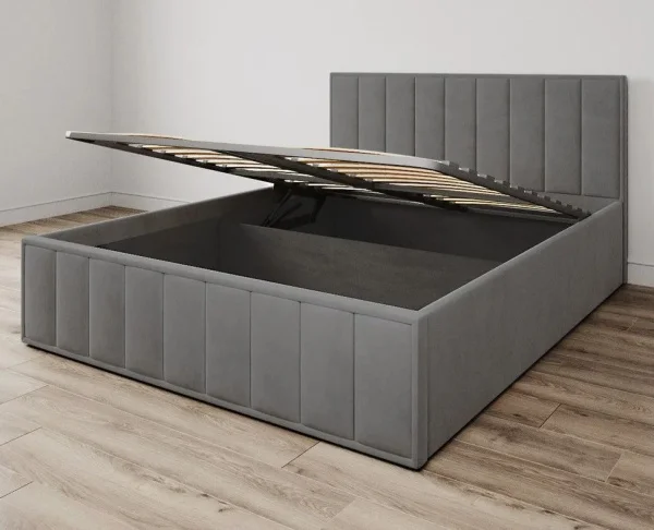 Кровать Лана 160х200 с подъемным механизмом, велюр графит софт Кровать Лана 160х200 с подъемным механизмом, велюр графит софт
