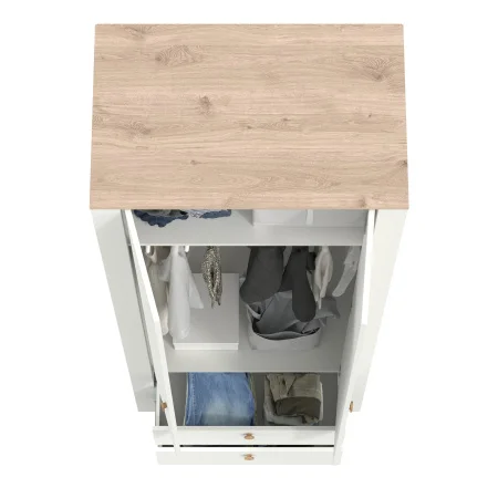 Шкаф для одежды с ящиками Джастин 13.339 белый шагрень/дуб белый