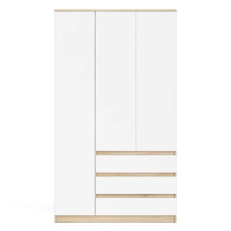 Шкаф с тремя ящиками и тремя дверками МШ 1200.1 дуб сонома/белый