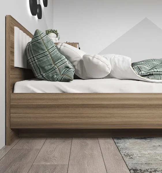 Кровать односпальная Роза 90 орех франклин/белый софт Кровать односпальная Роза 90 орех франклин/белый софт