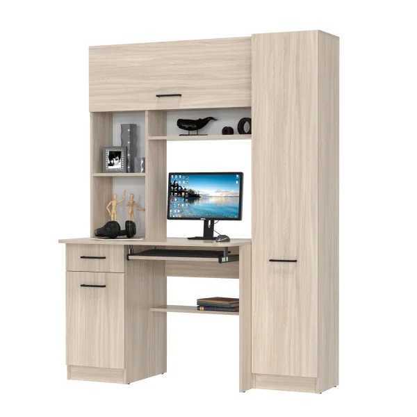 Стол рабочий 6-0603 Aльфа ясень шимо светлый