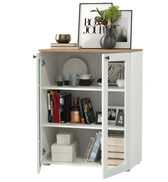 Шкаф-витрина (тумба) Остин 16.394.01 белый шагрень/дуб крафт золотой Шкаф-витрина (тумба) Остин 16.394.01 белый шагрень/дуб крафт золотой