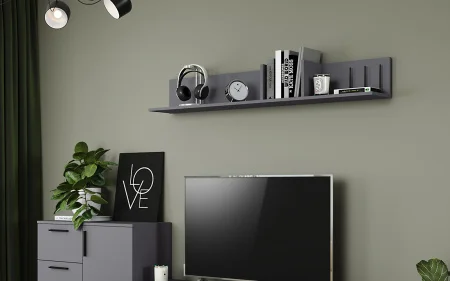 Полка навесная открытая Эйр 16.490 серый графит